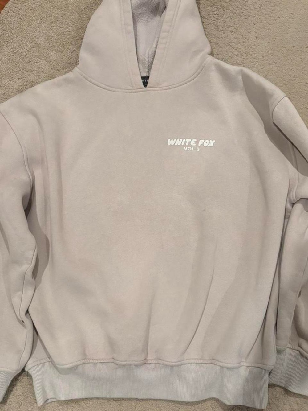 WHITE FOX Vol.3 Logo Hoodie - Light Beige